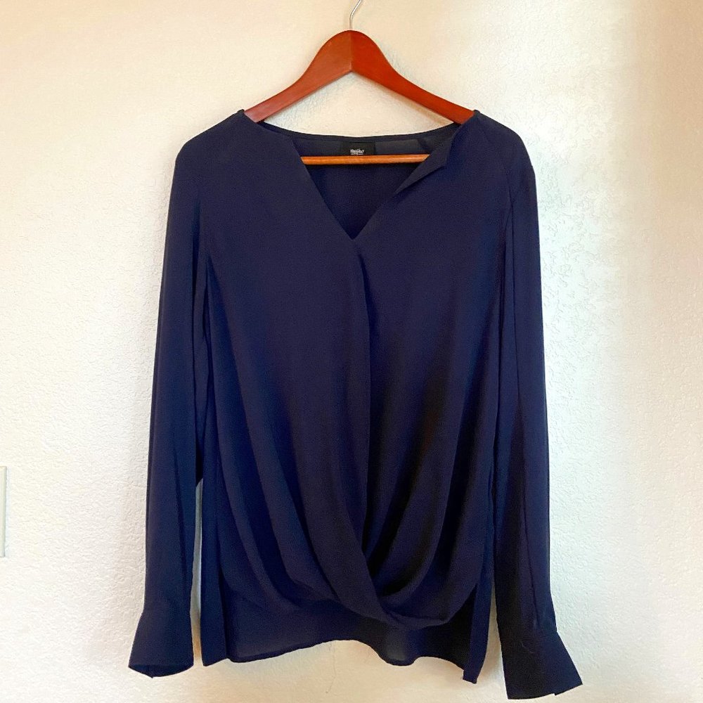 Navy blue long sleeve blouse